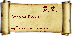 Poduska Kleon névjegykártya